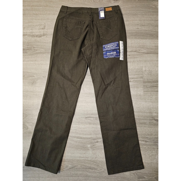 NWT $48 Bandolino MANDIE Womens Size 10 Classic Fit Straight Leg Jeans Dk Green - Picture 5 of 7